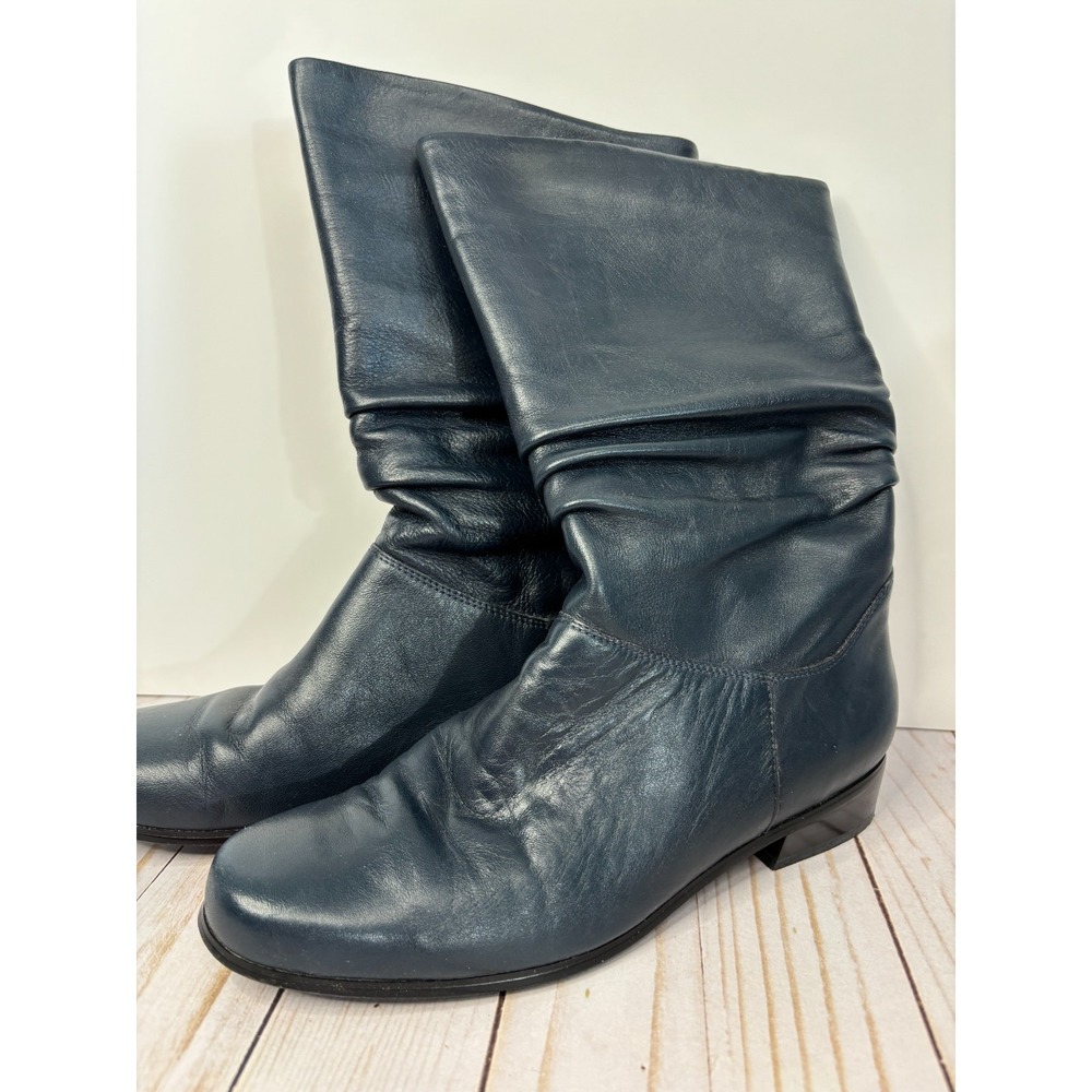 Liz Baker Women's Jaime Navy Leather Boots Size 6.5M MSRP $100